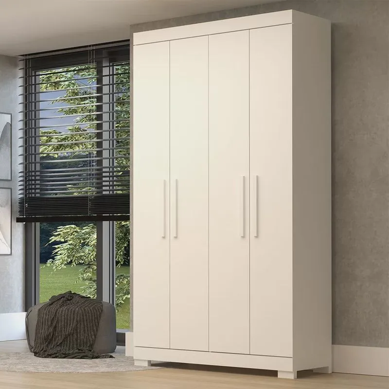Guarda Roupa Solteiro 109,80cm 4 Portas 100% Mdf Papoulas Espresso Móveis