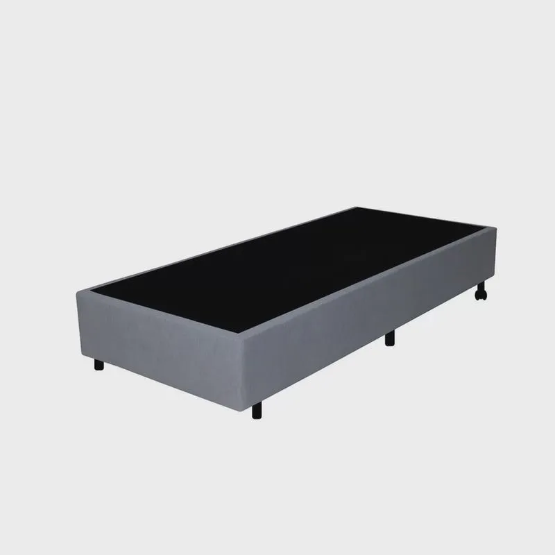 Cama Box Solteiro Reforçado Cinza 88x188x38 Cm Cinza