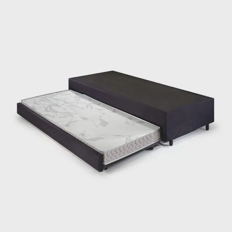 Bicama Solteiro King 96x203x28cm Suede e Colchão Auxiliar D23 78x188x12 Ecoline