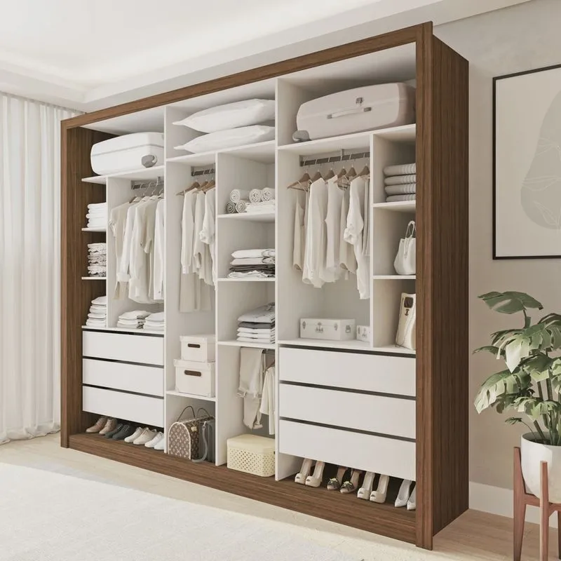 Módulo Closet Casal sem Portas 6 Gavetas Itália