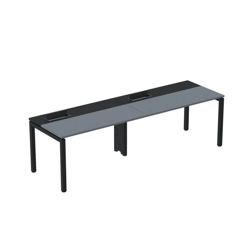 Mesa Plataforma Para Coworking Para 2 Pessoas 130x792 Psc130 Grafito/preto