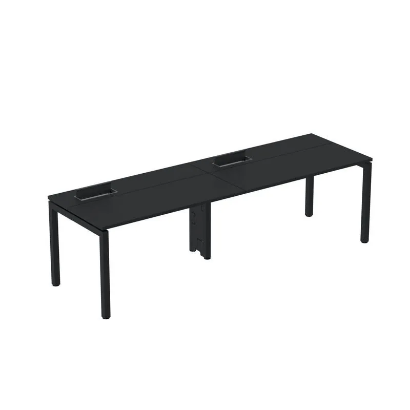 Mesa Plataforma Para Coworking Para 2 Pessoas 160x792 Psc160 Walnut/preto