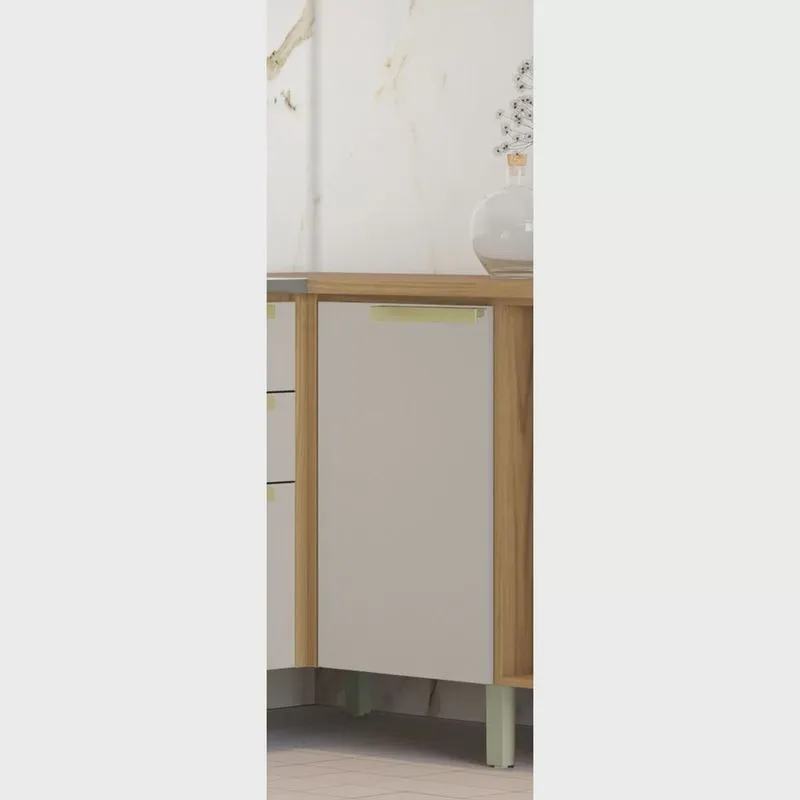 Balcão de Cozinha Canto 1 Portas em Mdf com Tampo New Porto Itatiaia
