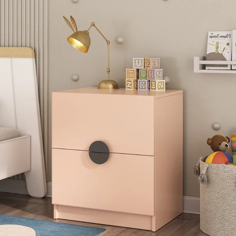 Mesa de Cabeceira Infantil Planejada com 2 Gavetas Joy Kids CabeCasa MadeiraOriginals Rosa/Salmão Salmão
