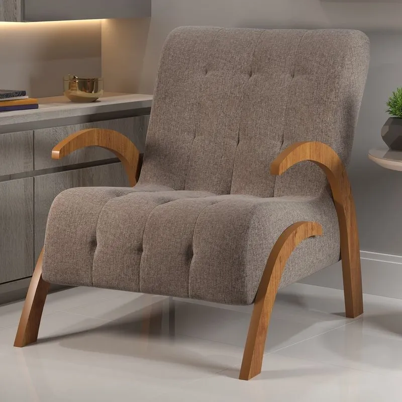 Poltrona Do Papai Em Veludo Pés Em Mdf Garden Bronze