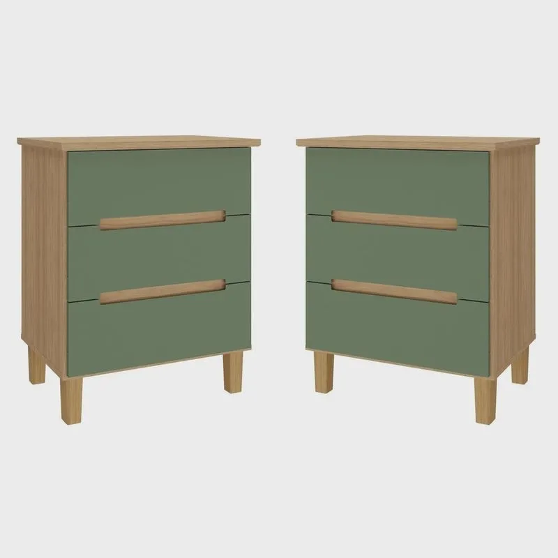 Conjunto com 2 Mesas de Cabeceira Mdf Logan
