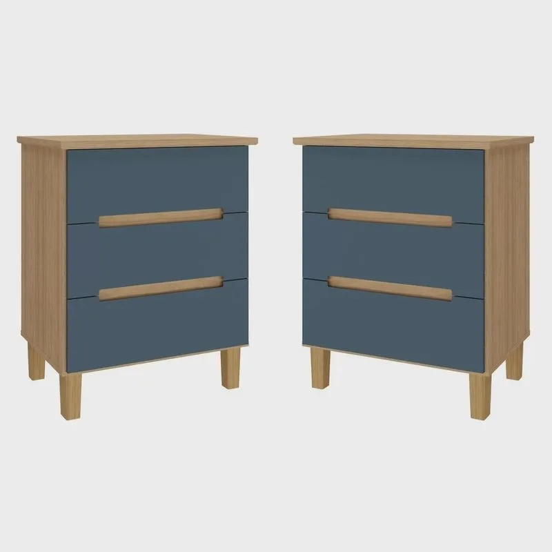 Conjunto com 2 Mesas de Cabeceira Mdf Logan