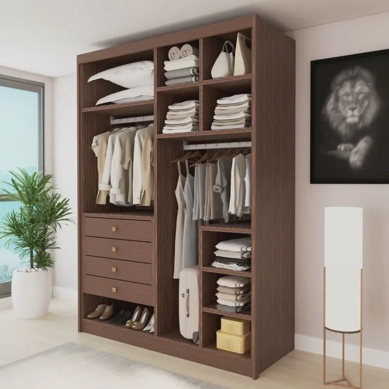 Closet Casal sem Portas 4 Gavetas Bergamo