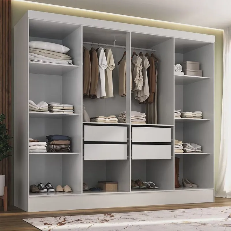 Closet Casal 100% mdf 4 Gavetas Jatobá Yescasa