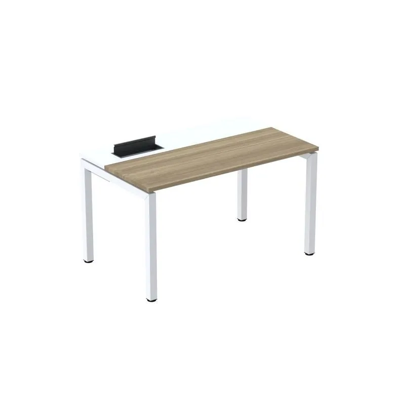 Mesa Plataforma Para Coworking 140x792 Psc140 Noce Naturalle/branco