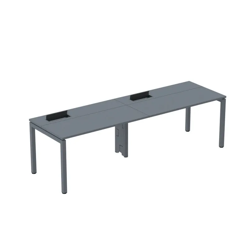 Mesa Plataforma Para Coworking Para 2 Pessoas 120x792 Psc120 Grafito