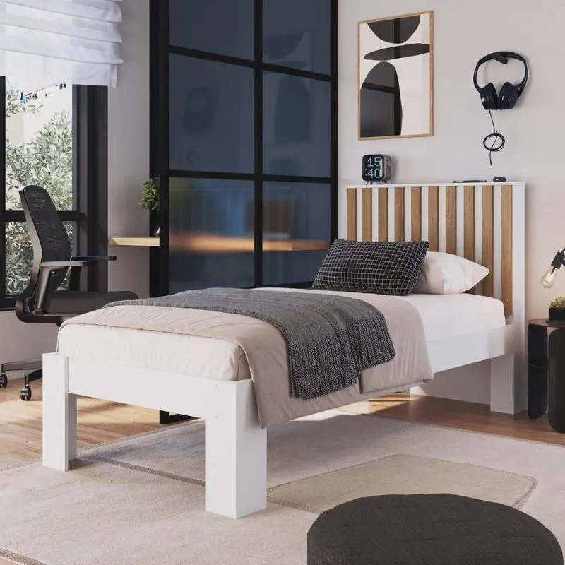 Cama Solteiro com Cabeceira Ripada Multi - Cmr02a