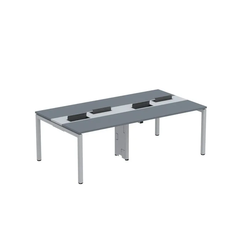 Mesa De Plataforma Dupla Para 4 Pessoas Corporativa 110x120/4p Pdc11/12/4p Grafito/cinza