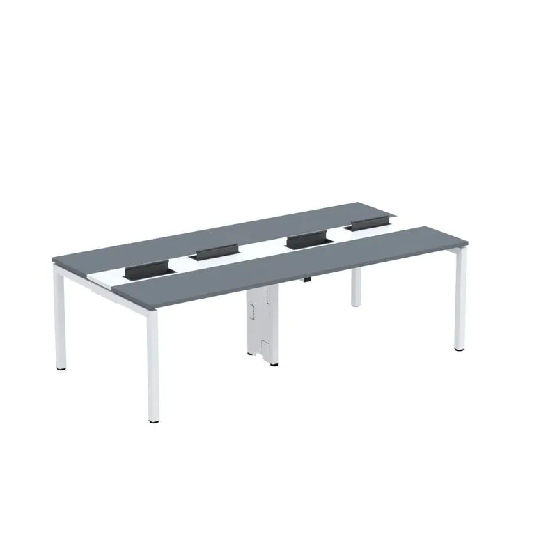 Mesa De Plataforma Dupla Para 4 Pessoas Corporativa 120x120/4p Pdc12/12/4p Grafito/branco