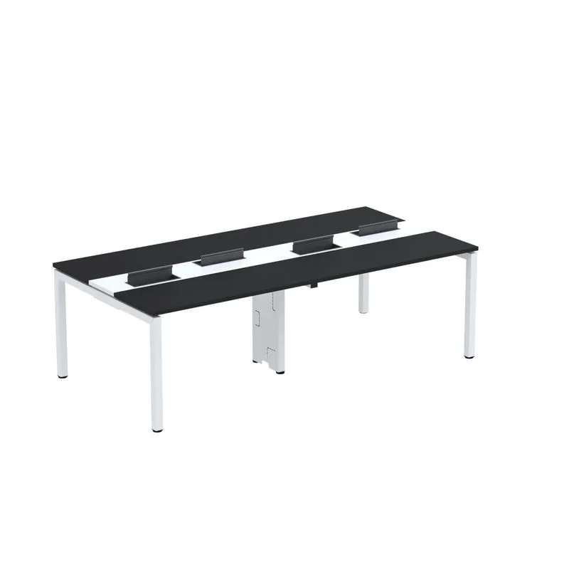 Mesa De Plataforma Dupla Para 4 Pessoas Corporativa 120x120/4p Pdc12/12/4p Preto/branco