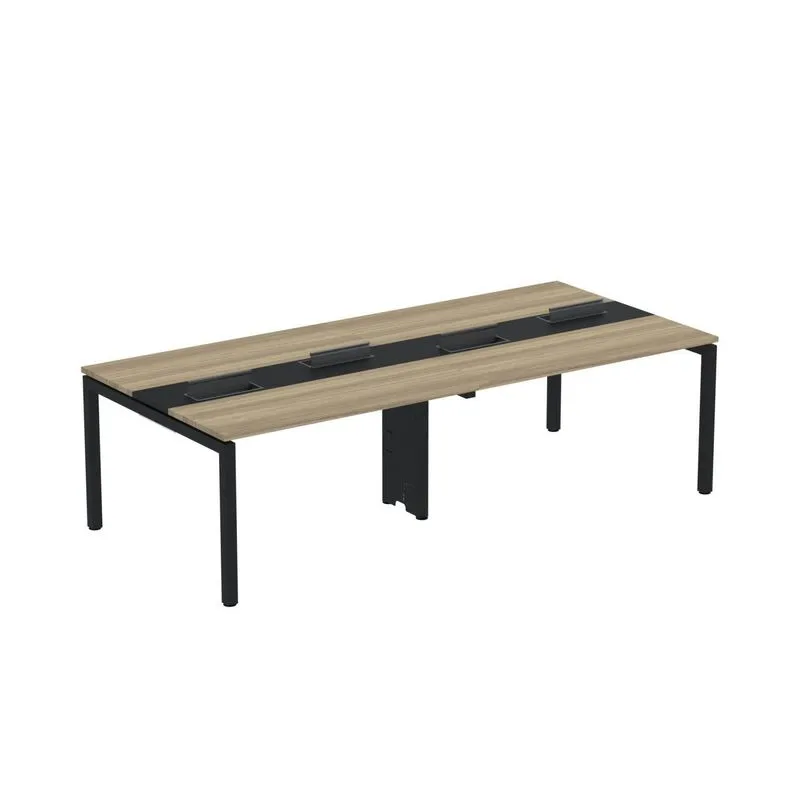 Mesa De Plataforma Dupla Para 4 Pessoas Corporativa 130x120/4p Pdc13/12/4p Noce Naturalle/preto