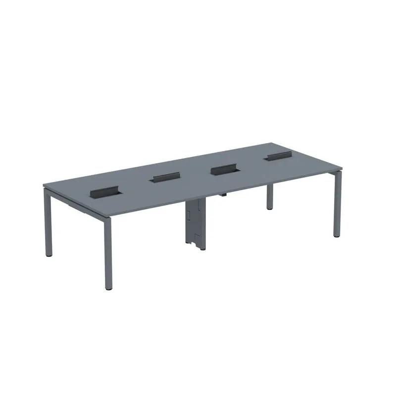 Mesa De Plataforma Dupla Para 4 Pessoas Corporativa 140x120/4p Pdc14/12/4p Grafito