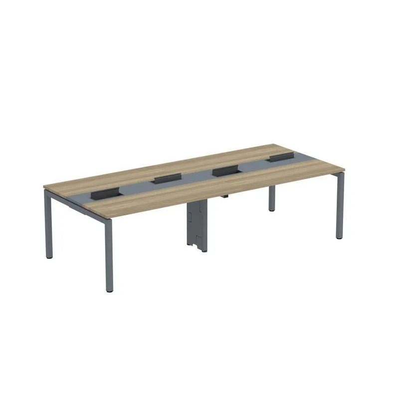 Mesa De Plataforma Dupla Para 4 Pessoas Corporativa 140x120/4p Pdc14/12/4p Noce Naturalle/grafito