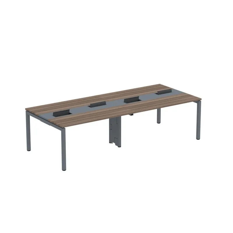 Mesa De Plataforma Dupla Para 4 Pessoas Corporativa 140x120/4p Pdc14/12/4p Walnut/grafito
