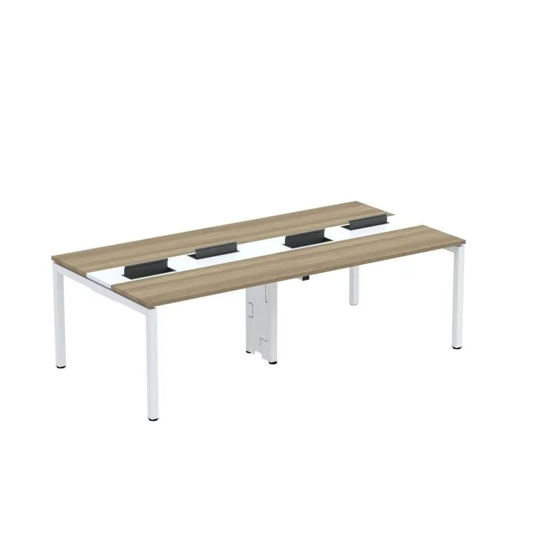 Mesa De Plataforma Dupla Para 4 Pessoas Corporativa 160x120/4p Pdc16/12/4p Noce Naturalle/branco