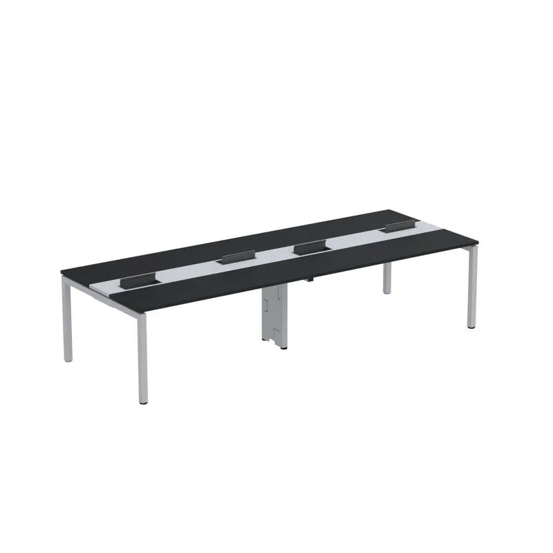 Mesa De Plataforma Dupla Para 4 Pessoas Corporativa 160x120/4p Pdc16/12/4p Preto/cinza
