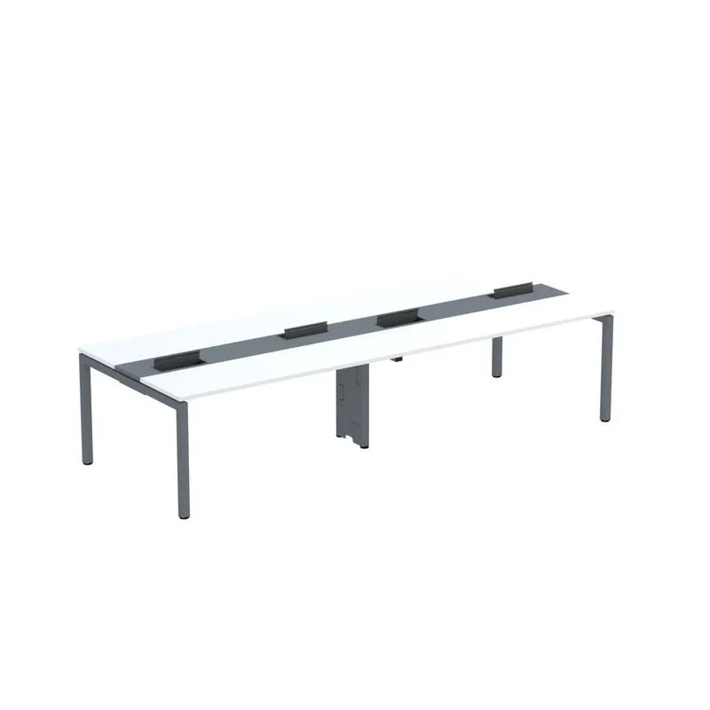 Mesa De Plataforma Dupla Para 4 Pessoas Corporativa 160x120/4p Pdc16/12/4p Branco/grafito