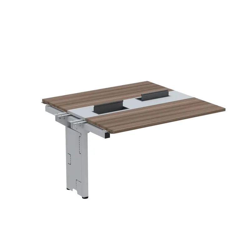 Complemento De Mesa Plataforma Para Coworking Para 2 Péssoas 120x120 Walnut/cinza