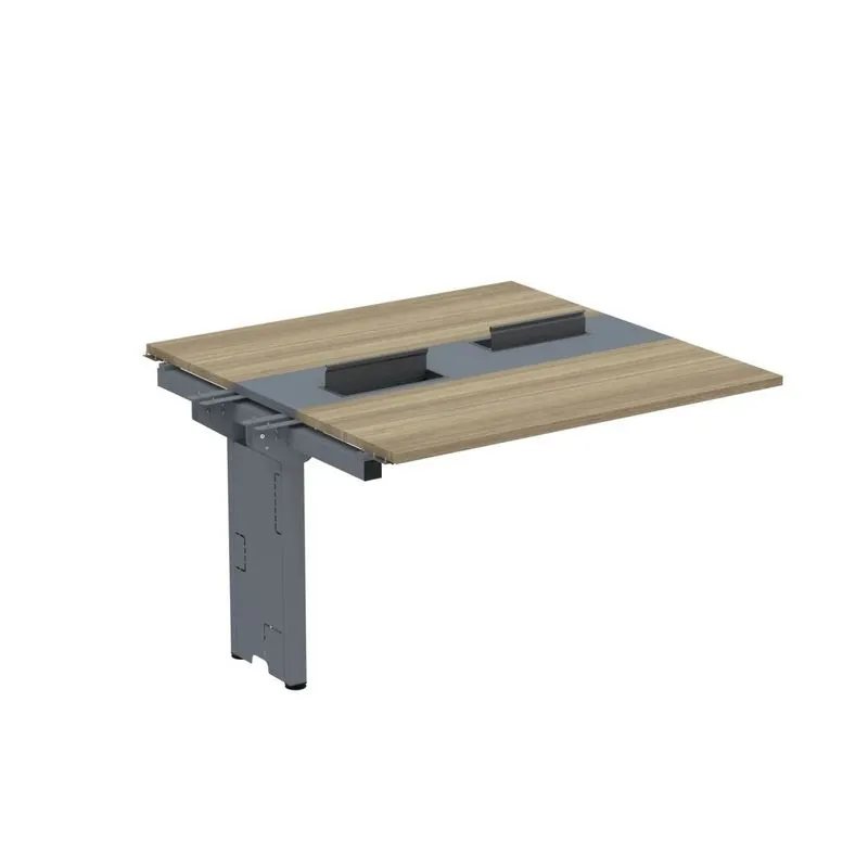 Complemento De Mesa Plataforma Para Coworking Para 2 Péssoas 120x120 Noce Naturalle/grafito