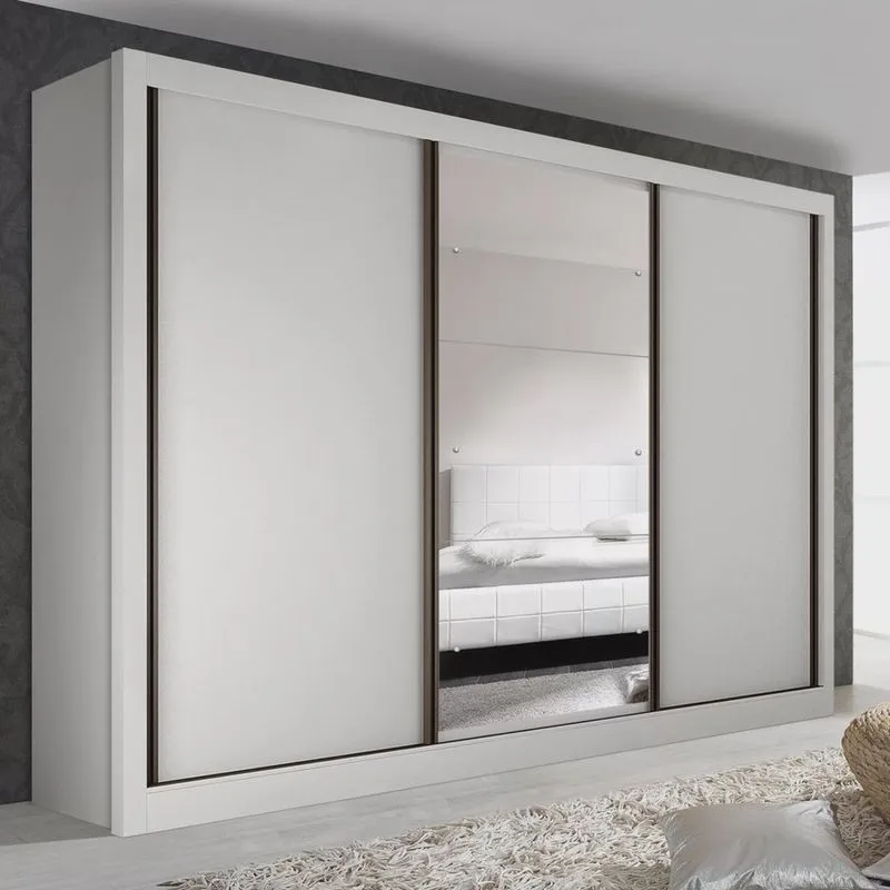 Guarda Roupa Casal Premium Liv 242cm com Espelho 3 Portas 6 Gavetas Espresso Móveis