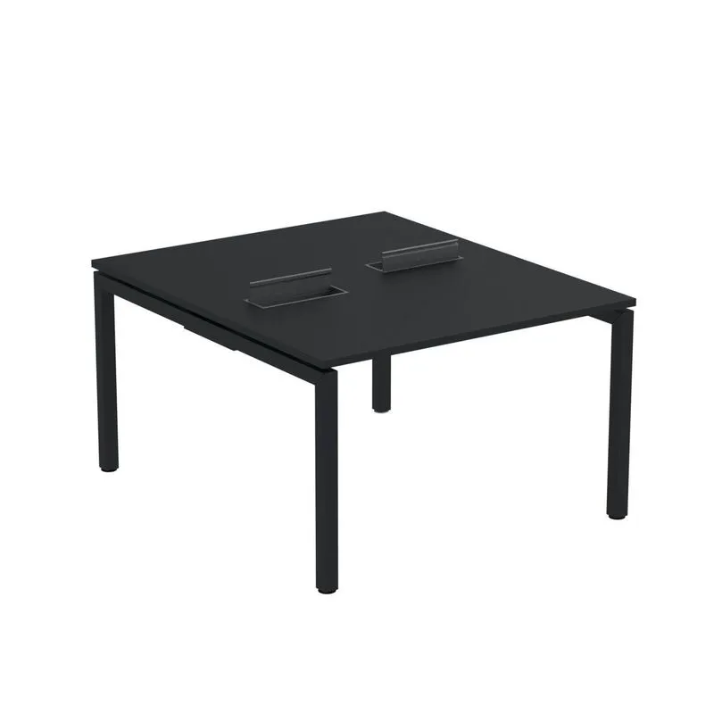Mesa Plataforma Dupla Com Pé De Aço Para Coworking 110x140/2p Pdc11/14/2p Preto