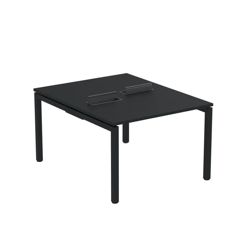 Mesa Plataforma Dupla Com Pé De Aço Para Coworking 120x140/2p Pdc12/14/2p Preto