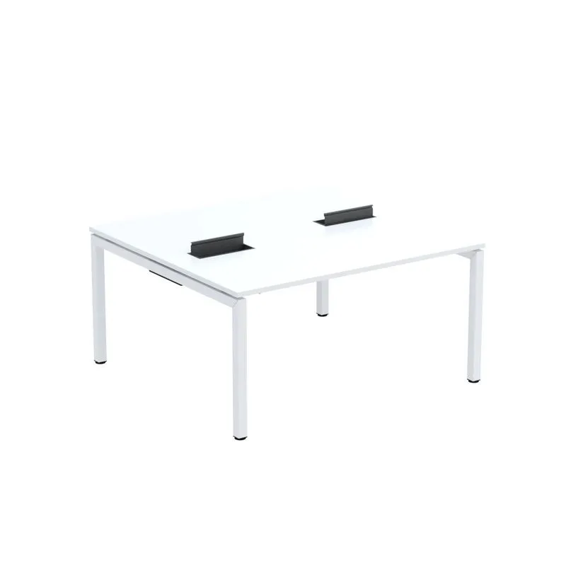 Mesa Plataforma Dupla Com Pé De Aço Para Coworking 150x140/2p Pdc15/14/2p Branco