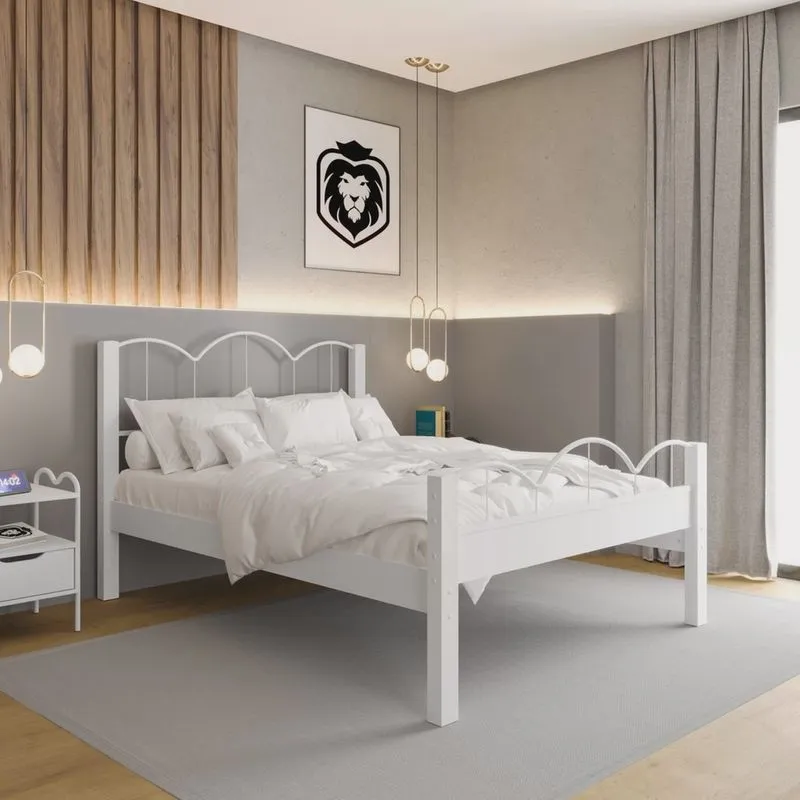 Cama de Casal em Mdf 151x202cm Oasis 138