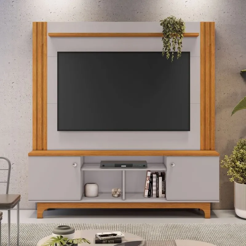 Estante Para Tv Até 65 Polegadas 189cmx150cm Home Balsamo Candian Cinamomo/off