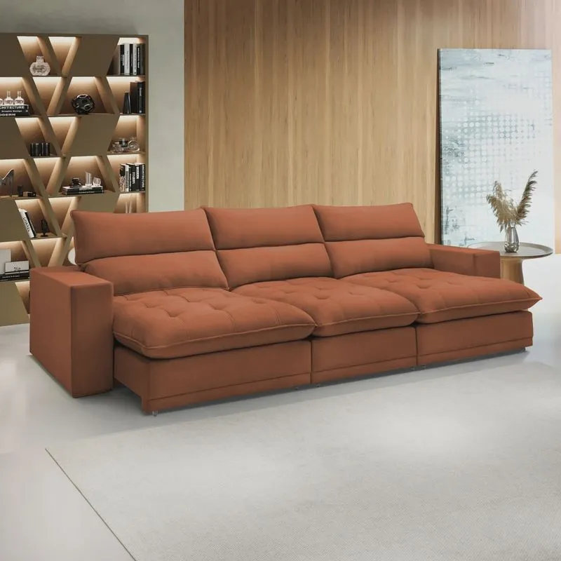 Sofá Retrátil e Reclinável 350cm Martinho Boucle