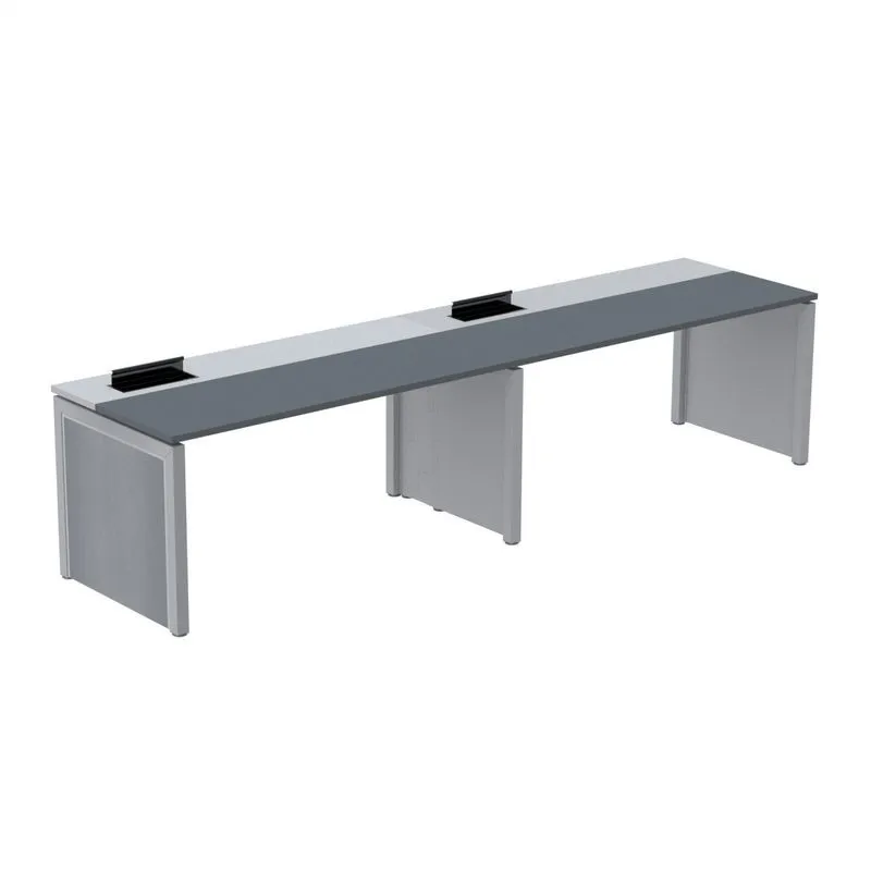 Mesa De Plataforma Simples Para 2 Pessoas Corporativa 110x792/2p Pscpp110/792/2p Grafito/cinza