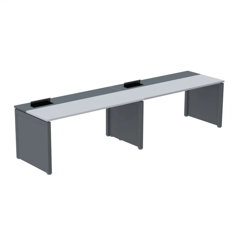 Mesa De Plataforma Simples Para 2 Pessoas Corporativa 110x792/2p Pscpp110/792/2p Cinza/grafito