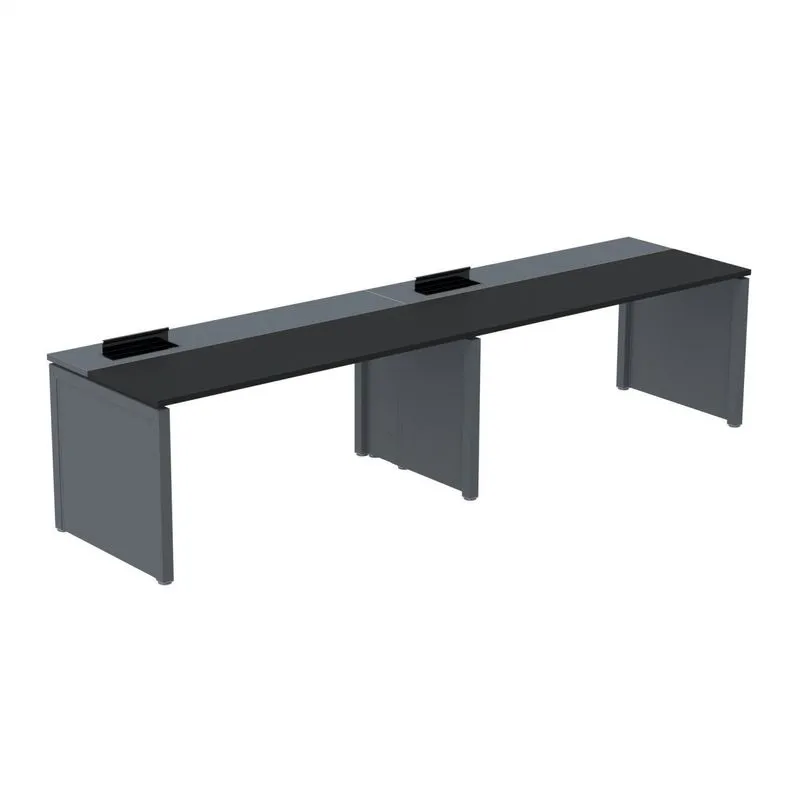 Mesa De Plataforma Simples Para 2 Pessoas Corporativa 110x792/2p Pscpp110/792/2p Preto/grafito