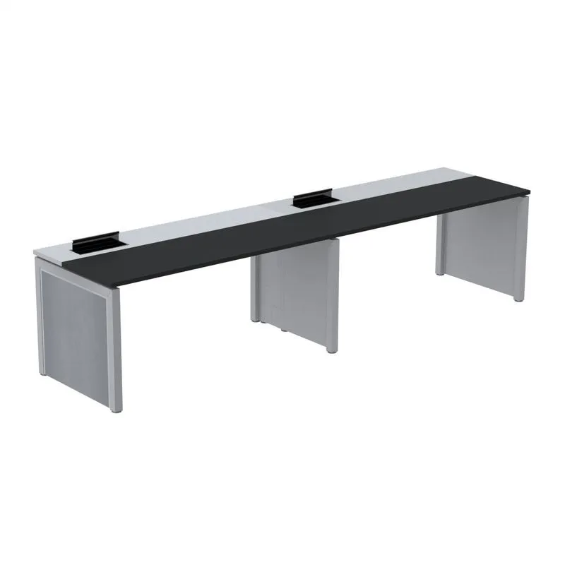 Mesa De Plataforma Simples Para 2 Pessoas Corporativa 120x792/2p Pscpp120/792/2p Preto/cinza