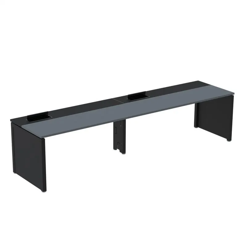 Mesa De Plataforma Simples Para 2 Pessoas Corporativa 140x792/2p Pscpp140/792/2p Grafito/preto