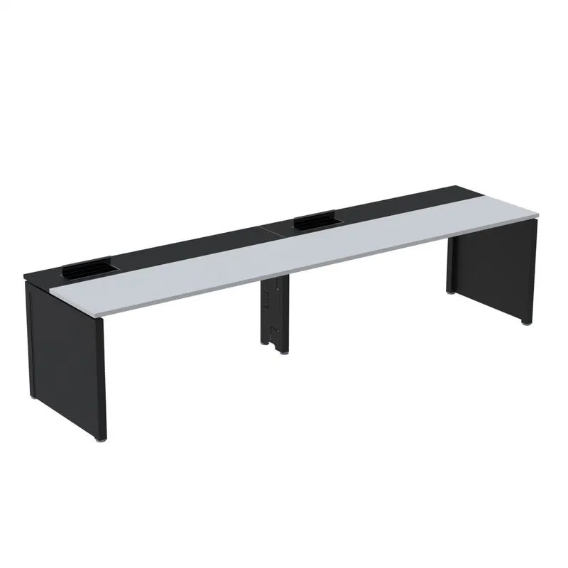 Mesa De Plataforma Simples Para 2 Pessoas Corporativa 150x792/2p Pscpp150/792/2p Cinza/preto