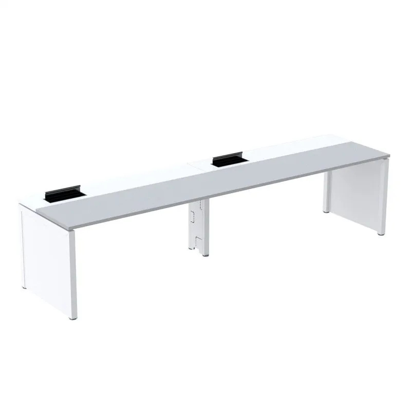 Mesa De Plataforma Simples Para 2 Pessoas Corporativa 150x792/2p Pscpp150/792/2p Cinza/branco
