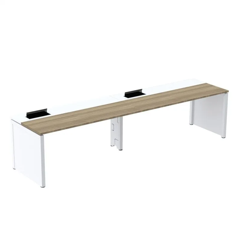 Mesa De Plataforma Simples Para 2 Pessoas Corporativa 150x792/2p Pscpp150/792/2p Noce Naturalle/branco