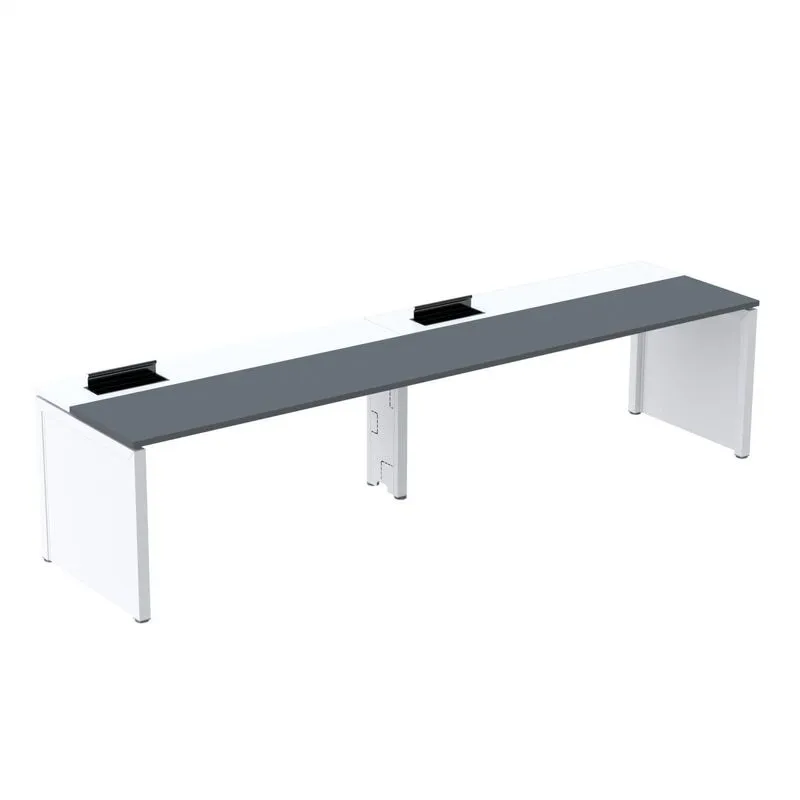 Mesa De Plataforma Simples Para 2 Pessoas Corporativa 110x792/2p Pscpp110/792/2p Grafito/branco