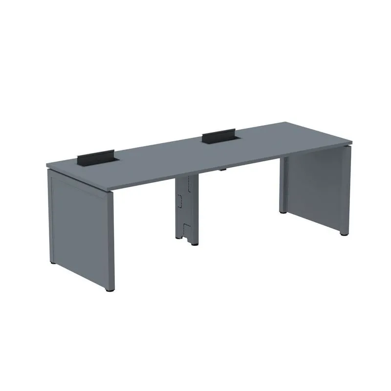 Mesa De Plataforma Simples Para 2 Pessoas Corporativa 160x792/2p Pscpp160/792/2p Grafito