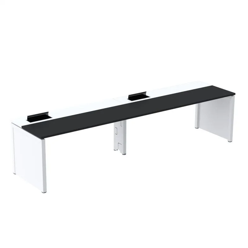 Mesa De Plataforma Simples Para 2 Pessoas Corporativa 110x792/2p Pscpp110/792/2p Preto/branco