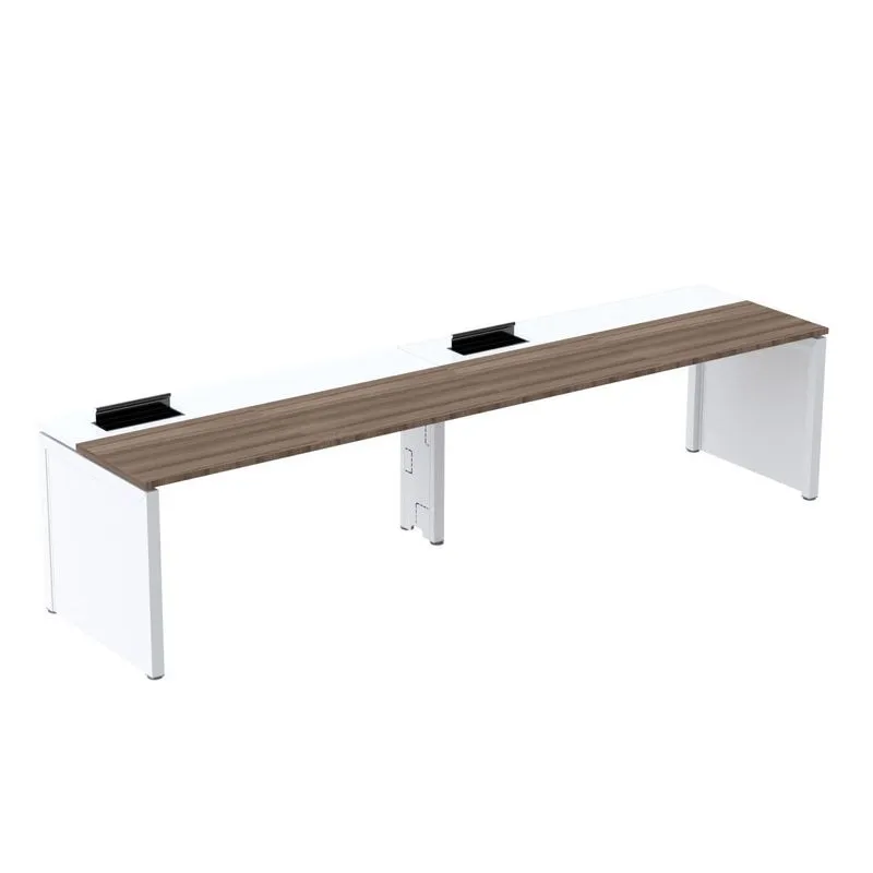 Mesa De Plataforma Simples Para 2 Pessoas Corporativa 120x792/2p Pscpp120/792/2p Walnut/branco