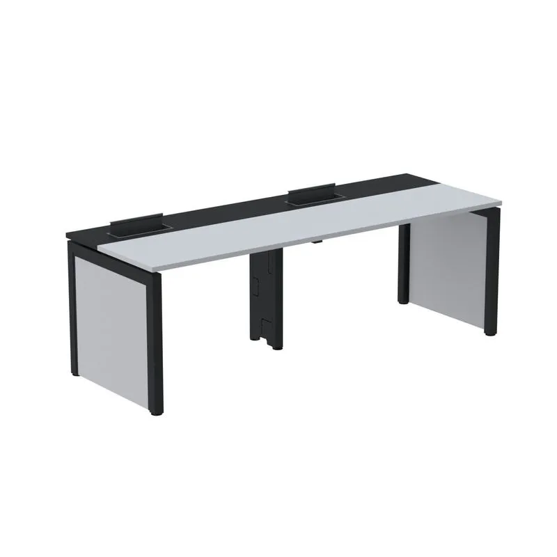 Mesa De Plataforma Simples Para 2 Pessoas Corporativa 150x792/2p Pscpp150/792/2p Cinza/preto