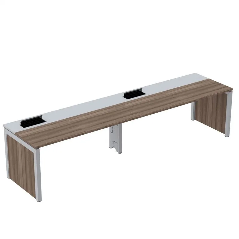 Mesa De Plataforma Simples Para 2 Pessoas Corporativa 160x792/2p Pscpp160/792/2p Preto/cinza