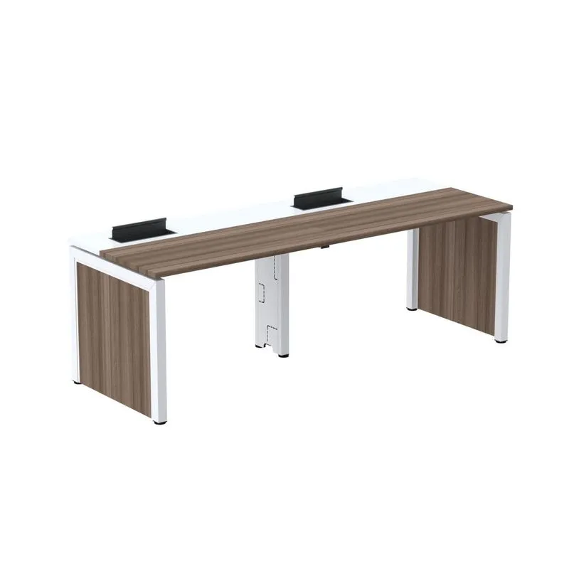 Mesa De Plataforma Simples Para 2 Pessoas Corporativa 160x792/2p Pscpp160/792/2p Walnut/preto